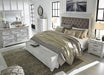 Kanwyn Whitewash Upholstered Storage Bedroom Set - Gate Furniture