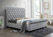 Kate Gray Upholstered Queen Sleigh Platform Bed - Gate Furniture