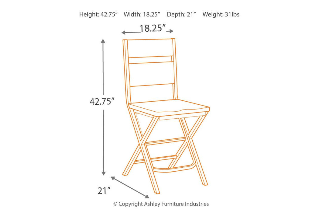 Kavara Medium Brown Counter Height Bar Stool (Set of 2) - D469-124 - Gate Furniture