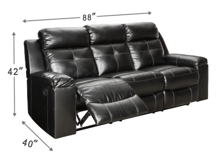 Kempten Black LED Reclining Living Room Set - Gate Furniture