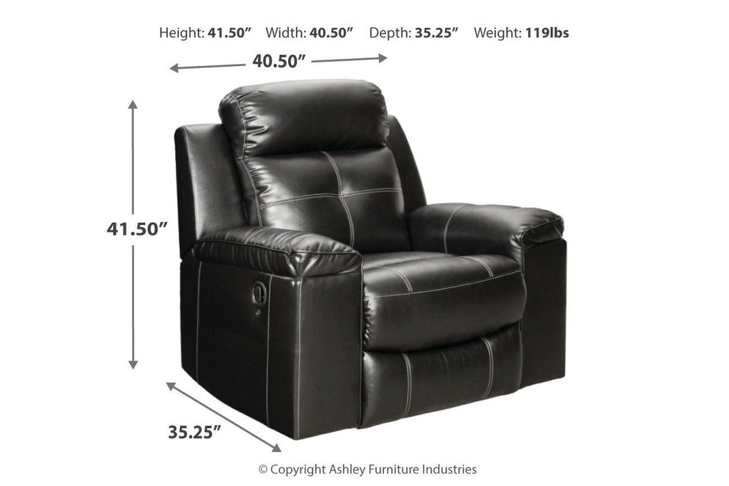 Kempten Black Recliner - 8210525 - Gate Furniture