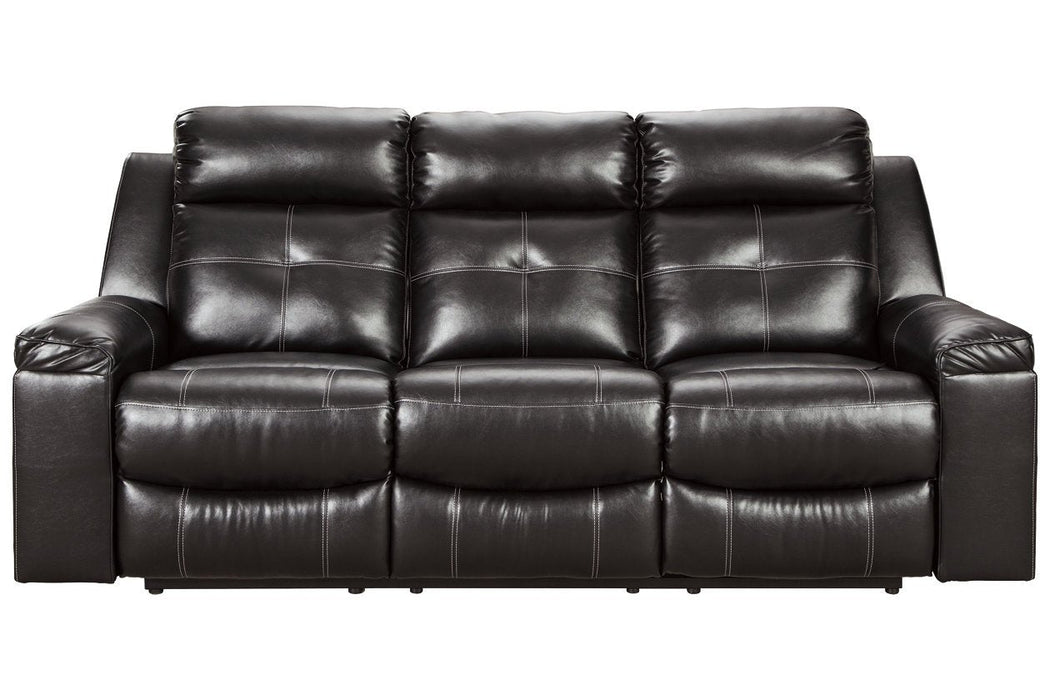 Kempten Black Reclining Sofa - 8210588 - Gate Furniture