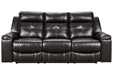 Kempten Black Reclining Sofa - 8210588 - Gate Furniture