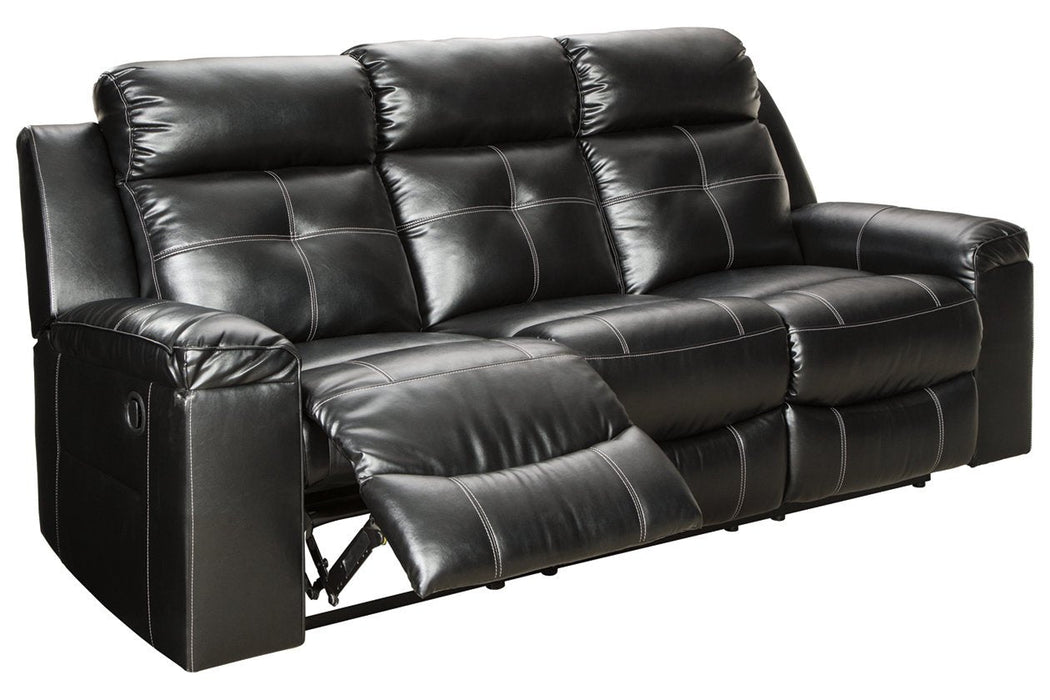 Kempten Black Reclining Sofa - 8210588 - Gate Furniture