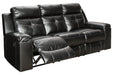 Kempten Black Reclining Sofa - 8210588 - Gate Furniture
