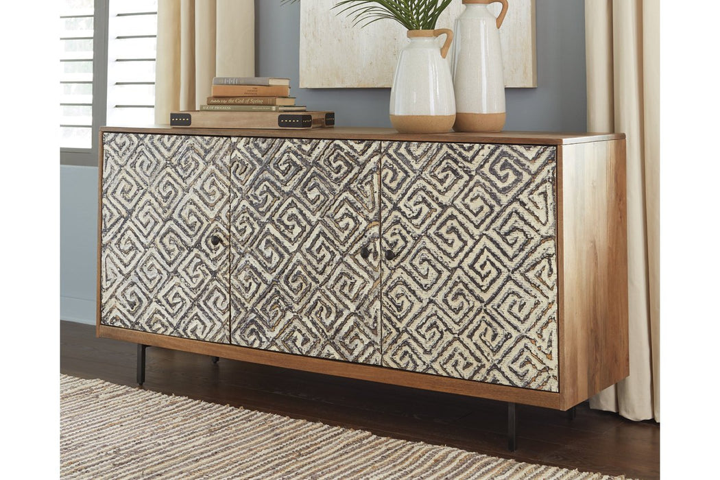 Kerrings Brown/Black/White Accent Cabinet - A4000258 - Gate Furniture