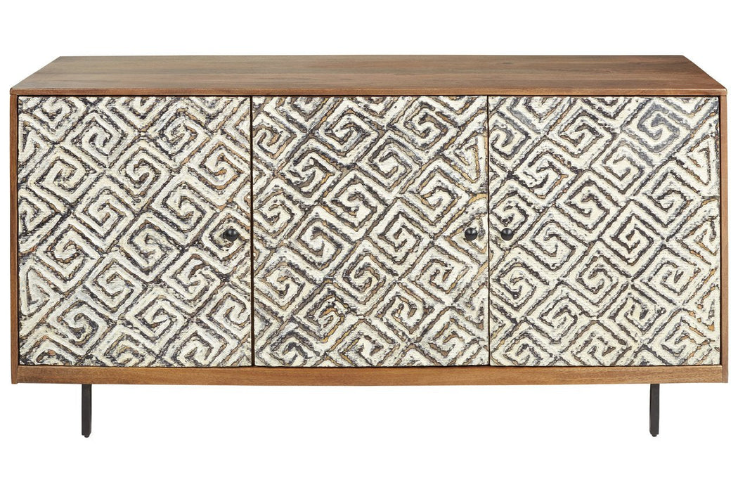 Kerrings Brown/Black/White Accent Cabinet - A4000258 - Gate Furniture