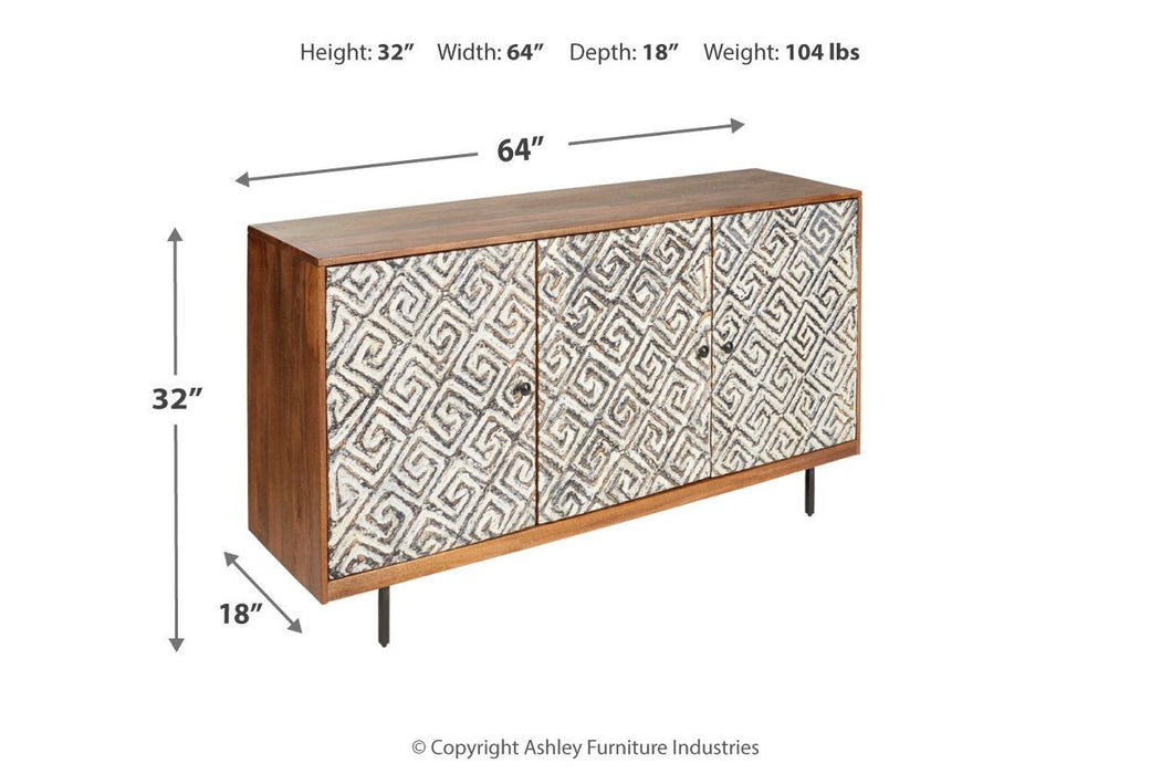 Kerrings Brown/Black/White Accent Cabinet - A4000258 - Gate Furniture