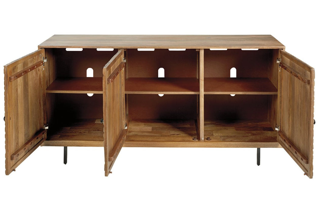 Kerrings Brown/Black/White Accent Cabinet - A4000258 - Gate Furniture