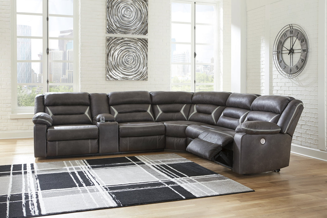 Kincord Midnight LAF Power Recliner Sectional - Gate Furniture