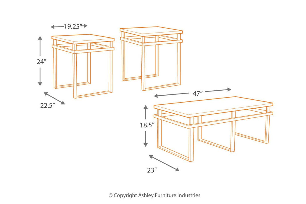 Laney Black Table (Set of 3) - T180-13 - Gate Furniture