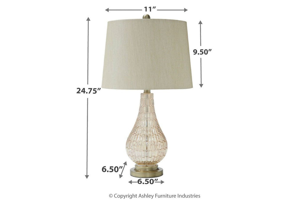 Latoya Champagne Table Lamp - L430594 - Gate Furniture