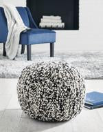 Latricia Black/White Pouf - A1000828 - Gate Furniture