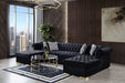 Lauren Black Velvet Double Chaise Sectional - LAURENBLACK-SEC - Gate Furniture