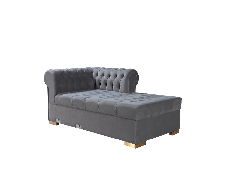 Lauren Gray Velvet Double Chaise Sectional