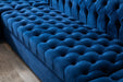 Lauren Navy Velvet Double Chaise Sectional - LAURENBLUE-SEC - Gate Furniture