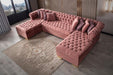 Lauren Pink Velvet Double Chaise Sectional - LAURENPINK-SEC - Gate Furniture