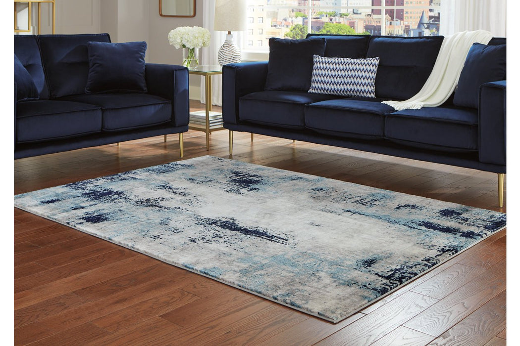 Leonelle Cream/Blue/Gray Large Rug - R404871 - Gate Furniture