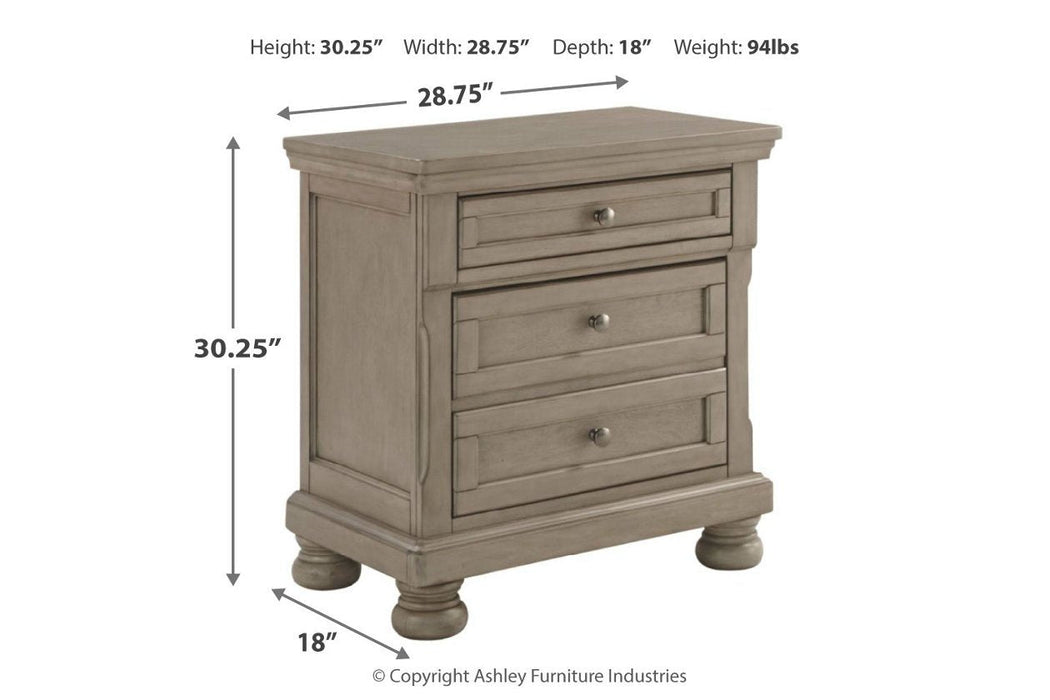 Lettner Light Gray Nightstand - B733-92 - Gate Furniture
