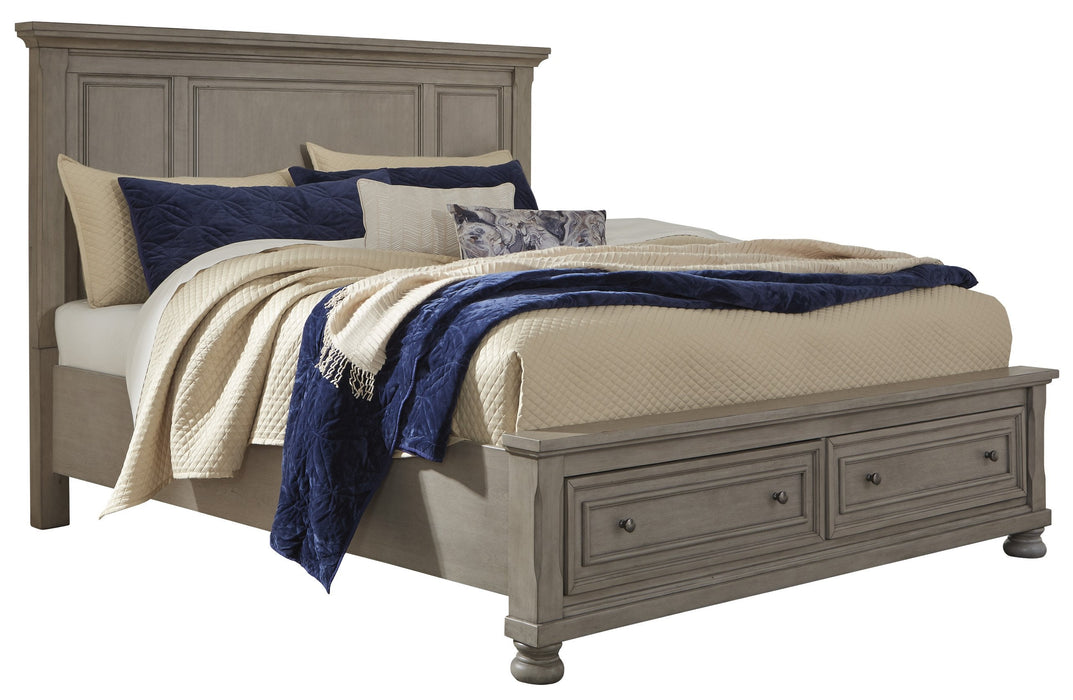 Lettner Light Gray Queen Storage Platform Bed - Gate Furniture