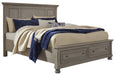 Lettner Light Gray Queen Storage Platform Bed - Gate Furniture