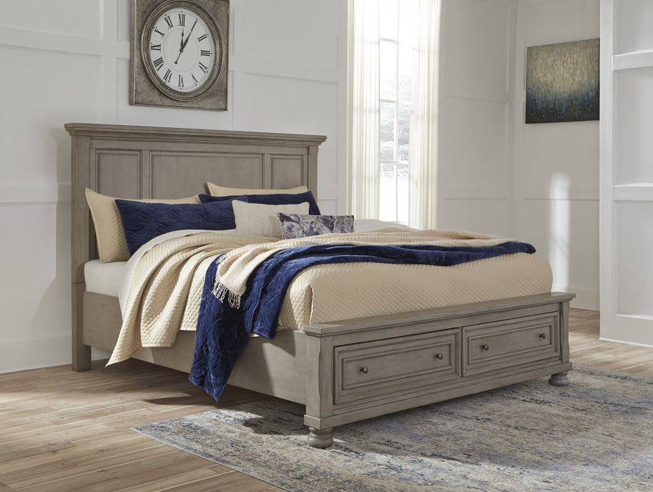 Lettner Light Gray Storage Platform Bedroom Set - Gate Furniture