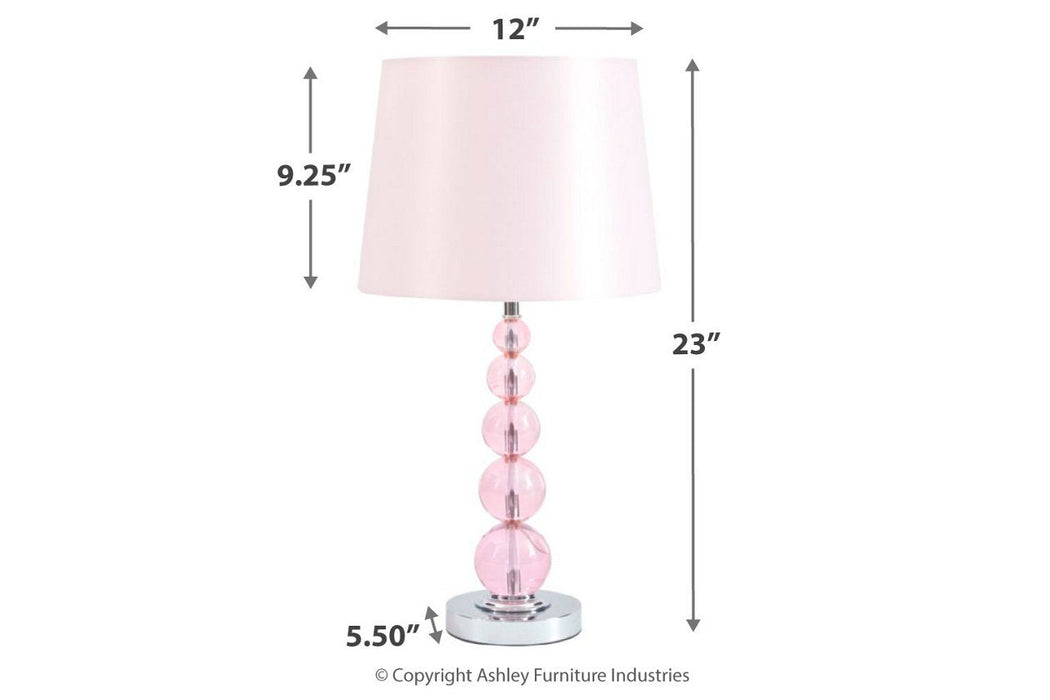 Letty Pink Table Lamp - L857664 - Gate Furniture