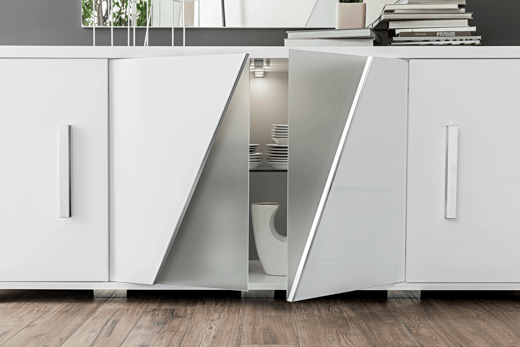Lisa 4 Door Buffet W/Mirror Set - In Stock Furniture