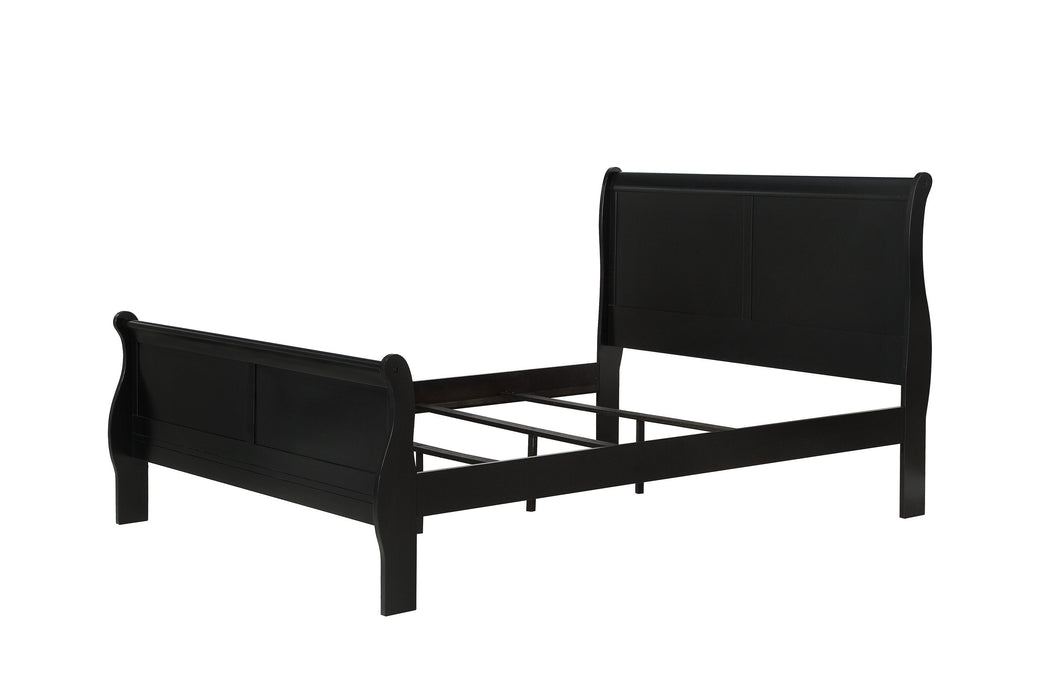 Louis Philip Black Full Sleigh Bed - Gate Furniture