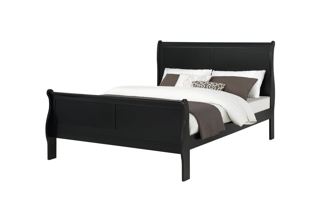 Louis Philip Black King Sleigh Bed - Gate Furniture