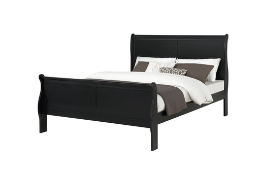 Louis Philip Black Queen Sleigh Bed - Gate Furniture