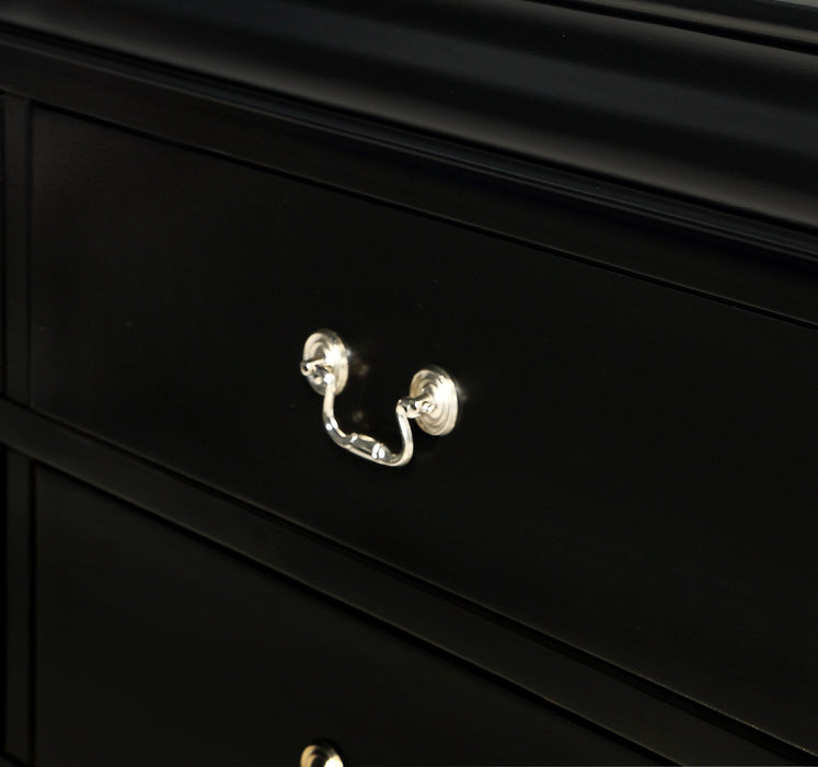  Louis Philip Black Sleigh Bedroom Set - Gate Furniture