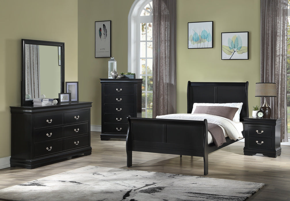 Â Louis Philip Black Youth Sleigh Bedroom Set - Gate Furniture