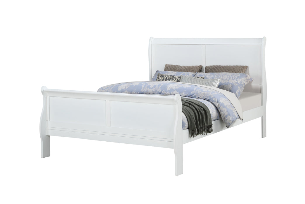 Louis Philip White Full Sleigh Bed - Gate Furniture