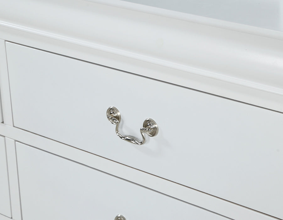 Louis Philip White Sleigh Bedroom Set - Gate Furniture