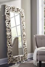 Lucia Antique Silver Finish Floor Mirror - A8010123 - Gate Furniture