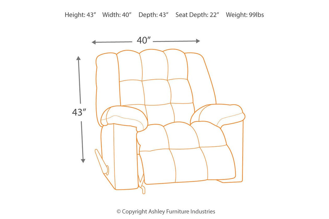 Ludden Sand Recliner - 8110325 - Gate Furniture