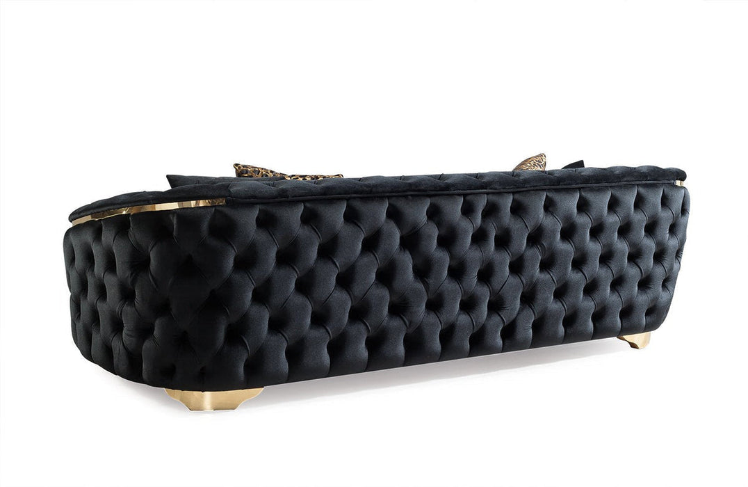 Lupino Black Velvet Sofa & Loveseat - LUPINOBLACK-SL - Gate Furniture