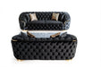 Lupino Black Velvet Sofa & Loveseat - LUPINOBLACK-SL - Gate Furniture
