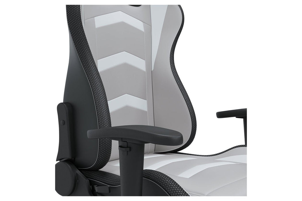 Lynxtyn White/Gray Home Office Desk Chair - H400-08A - Gate Furniture