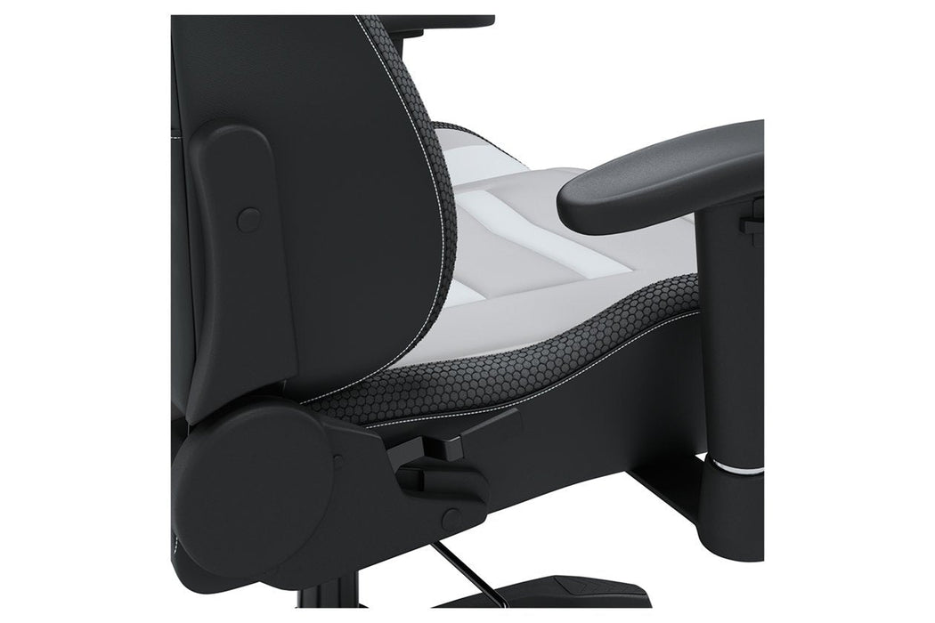 Lynxtyn White/Gray Home Office Desk Chair - H400-08A - Gate Furniture