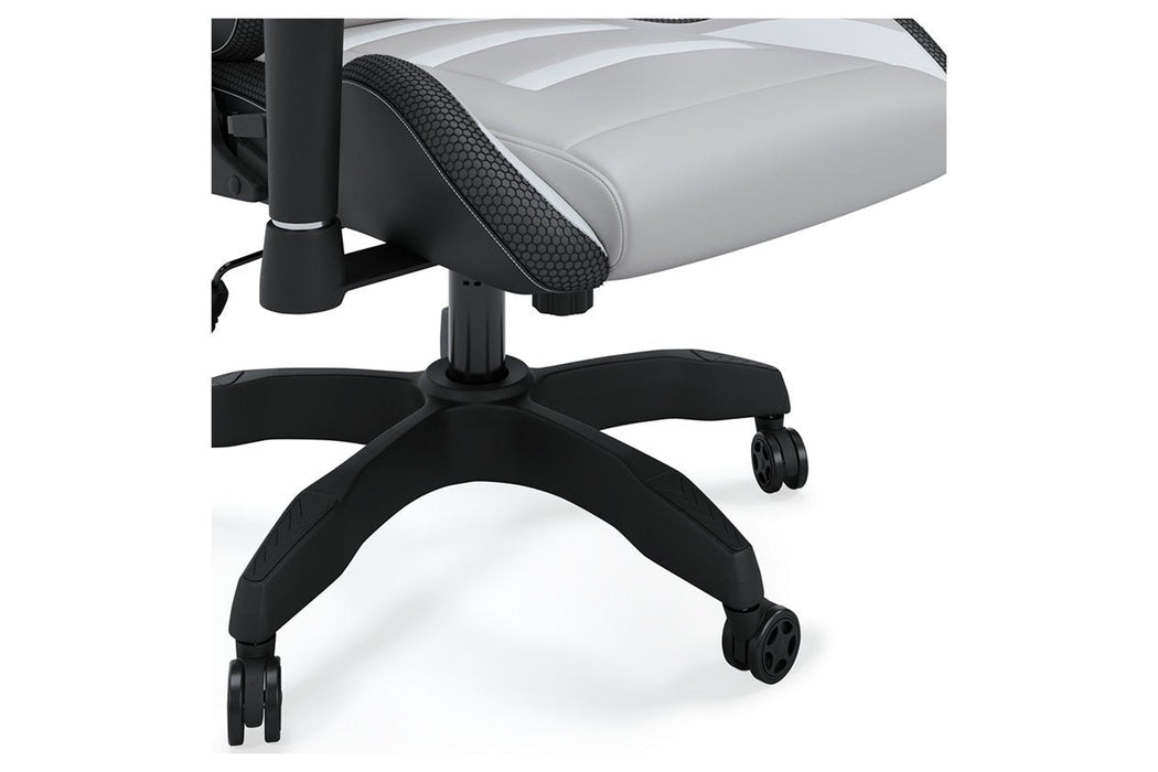 Lynxtyn White/Gray Home Office Desk Chair - H400-08A - Gate Furniture