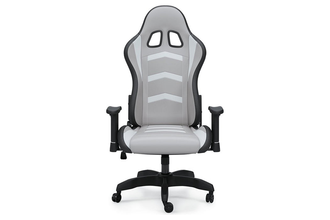 Lynxtyn White/Gray Home Office Desk Chair - H400-08A - Gate Furniture