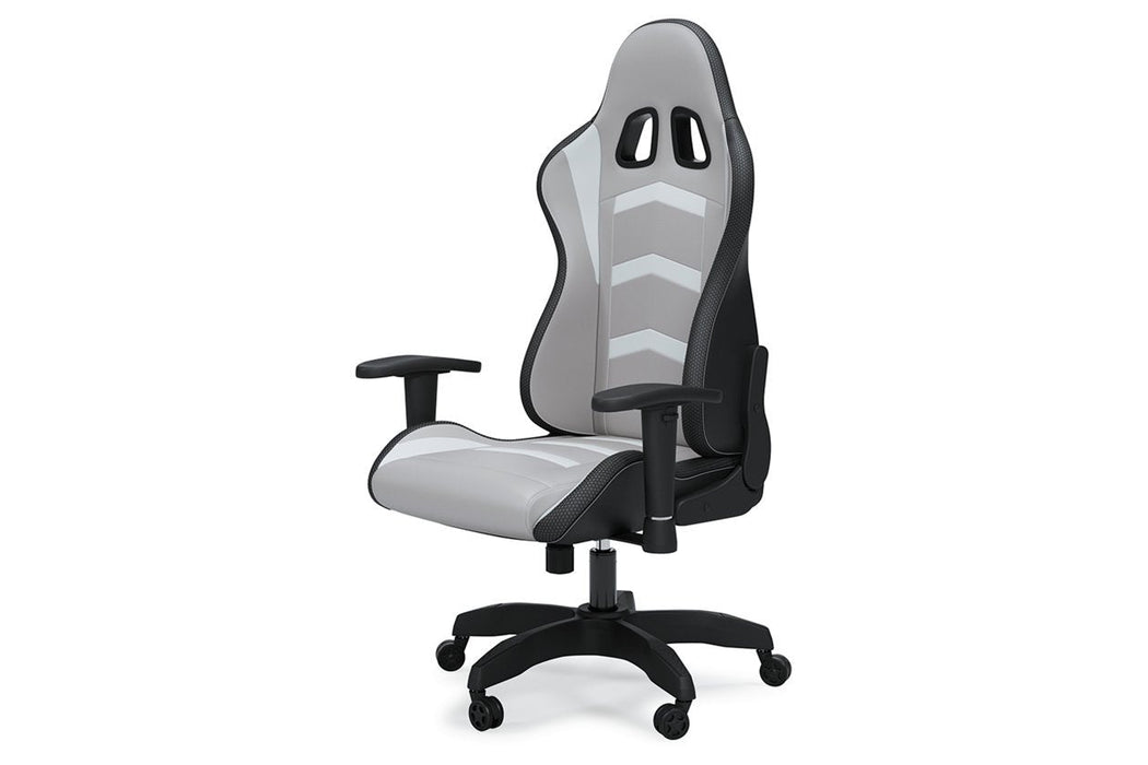 Lynxtyn White/Gray Home Office Desk Chair - H400-08A - Gate Furniture
