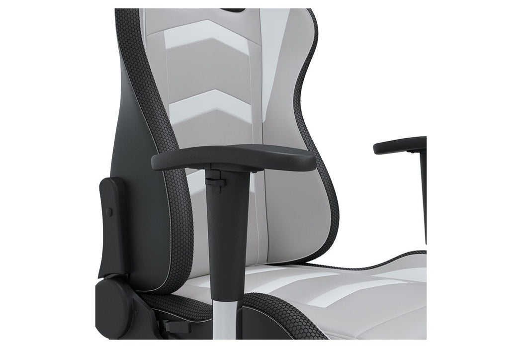 Lynxtyn White/Gray Home Office Desk Chair - H400-08A - Gate Furniture