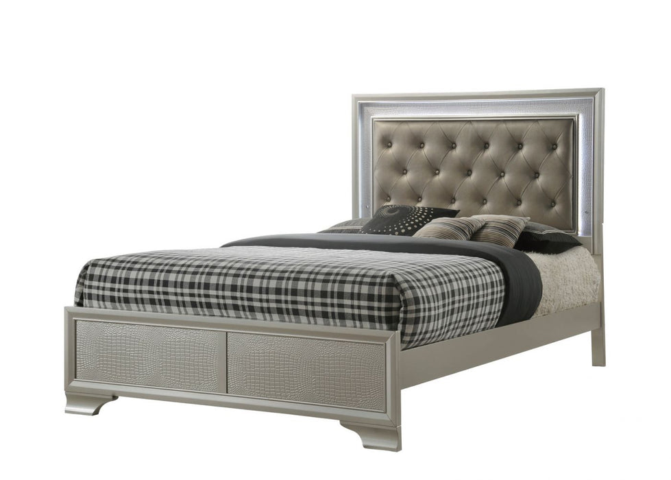 Lyssa Champagne LED Panel Bedroom Set - Gate Furniture