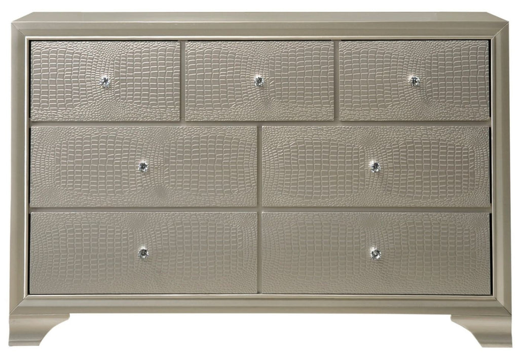 Lyssa Champagne LED Panel Bedroom Set - Gate Furniture