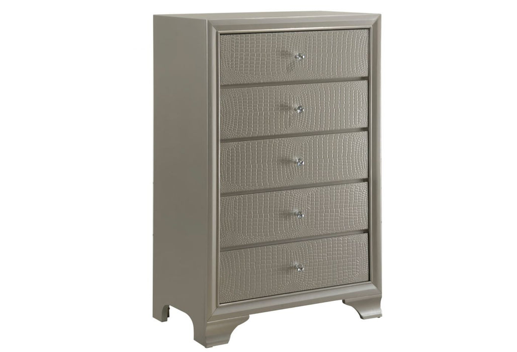 Lyssa Champagne LED Panel Bedroom Set - Gate Furniture
