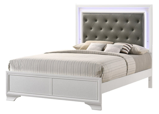 Lyssa Frost Queen LED Panel Bed - Gate Furniture