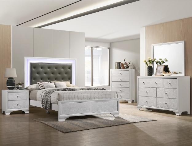 Lyssa Frost Twin LED Panel Bed - Gate Furniture